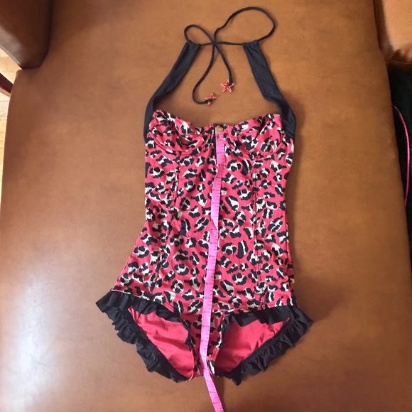 Marc By Marc Jacobs Pink and Black Leopard One Piece Swimsuit - Picture 4 of 7